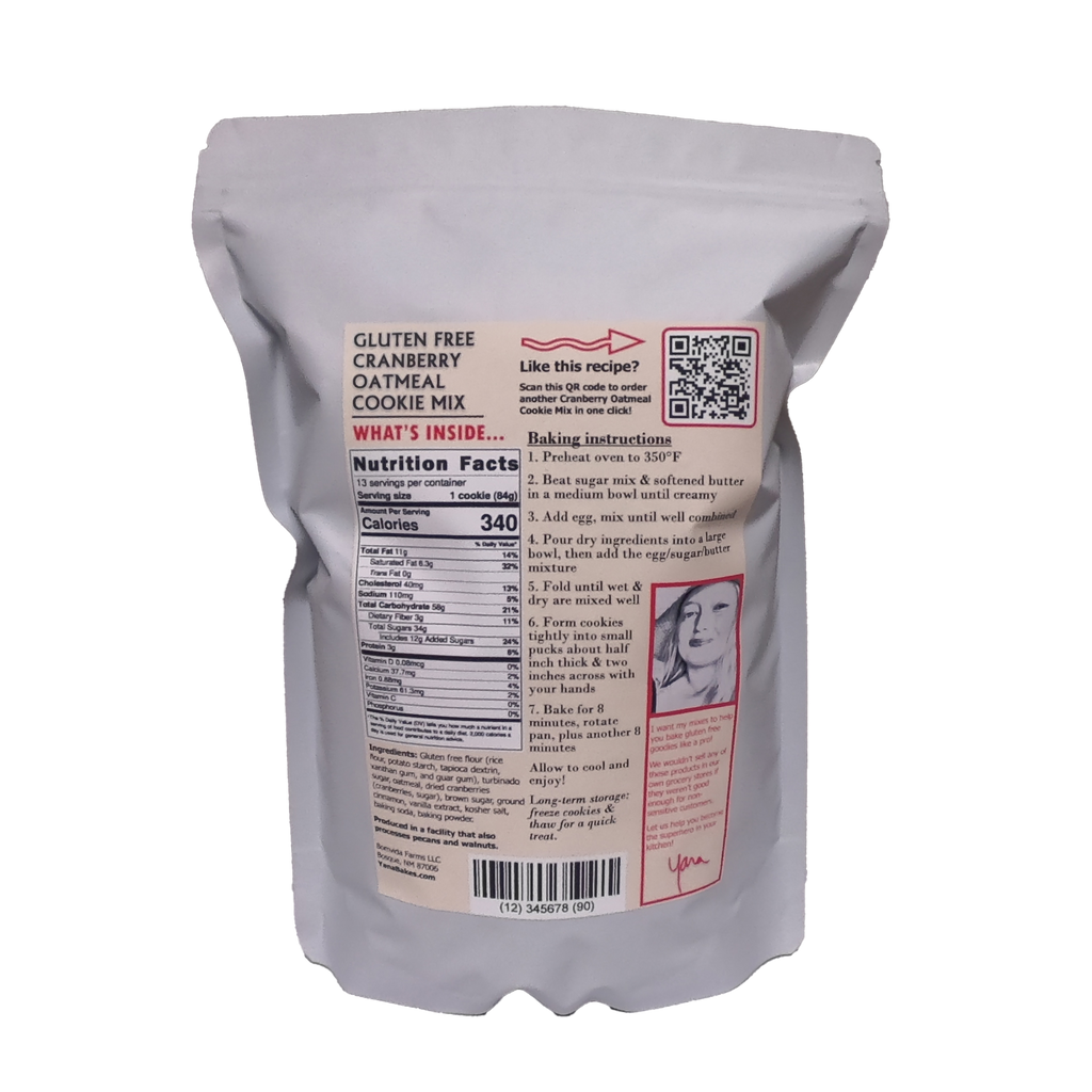 Oatmeal Cranberry Cookie Mix (Gluten-Free)