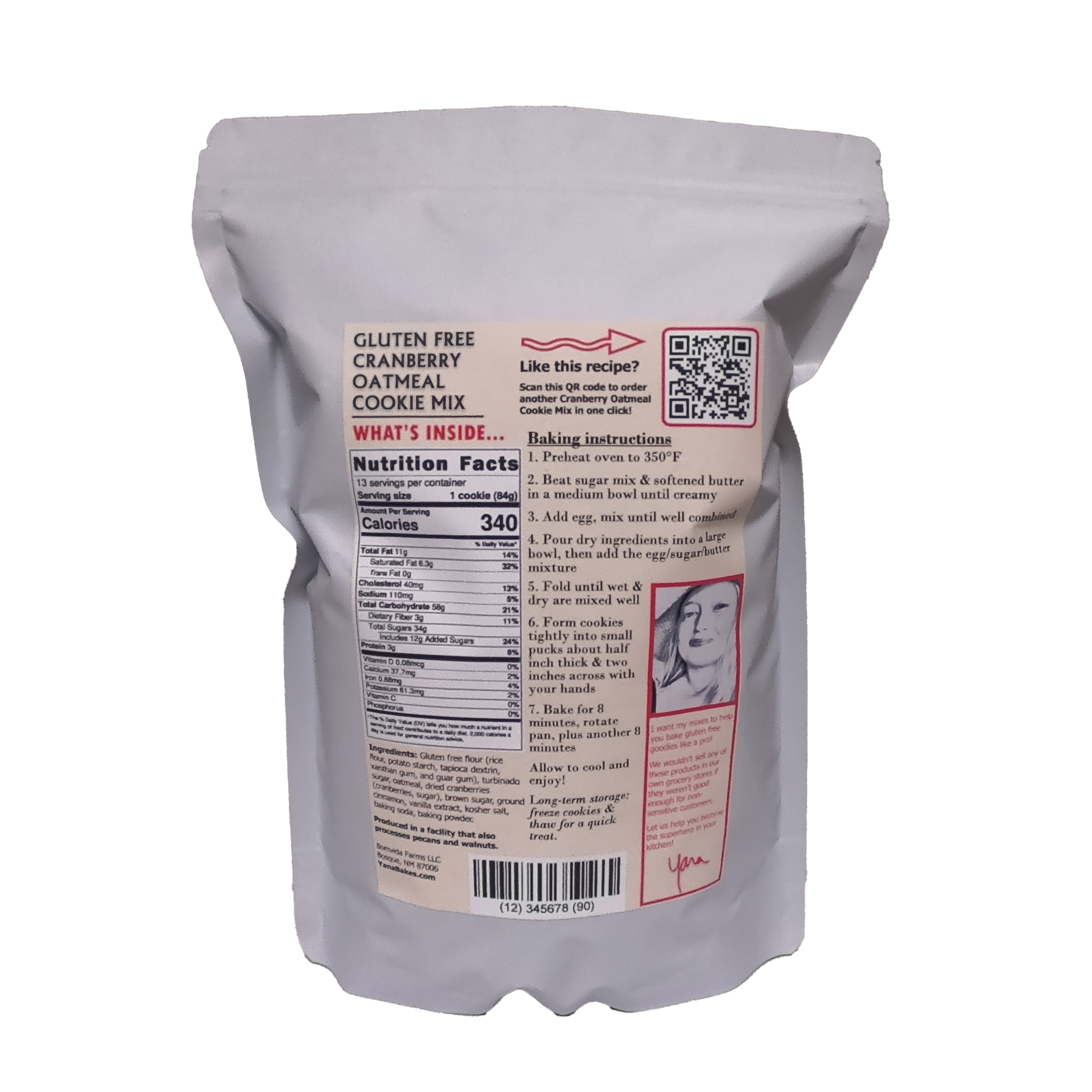 Oatmeal Cranberry Cookie Mix (Gluten-Free)