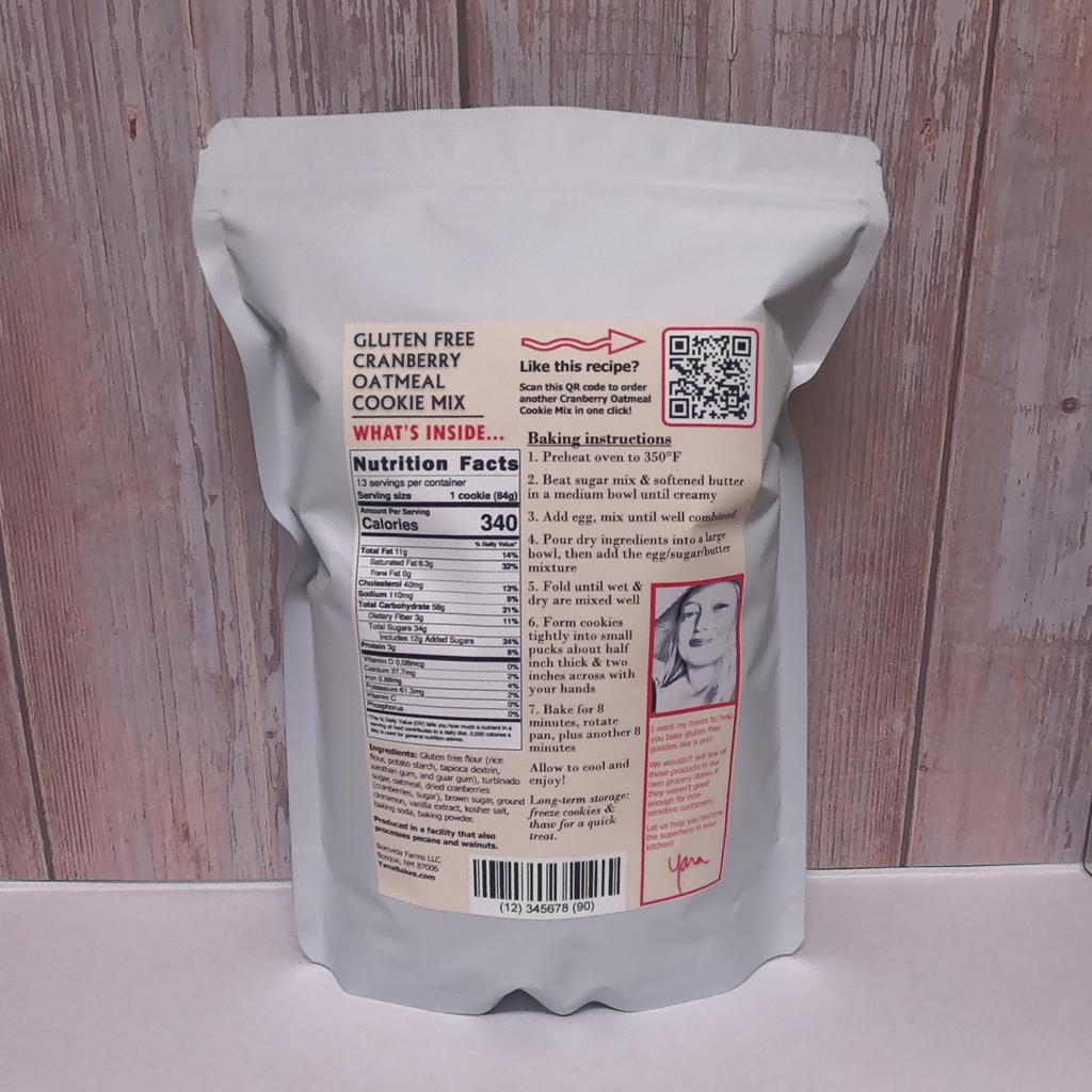 Oatmeal Cranberry Cookie Mix (Gluten-Free)