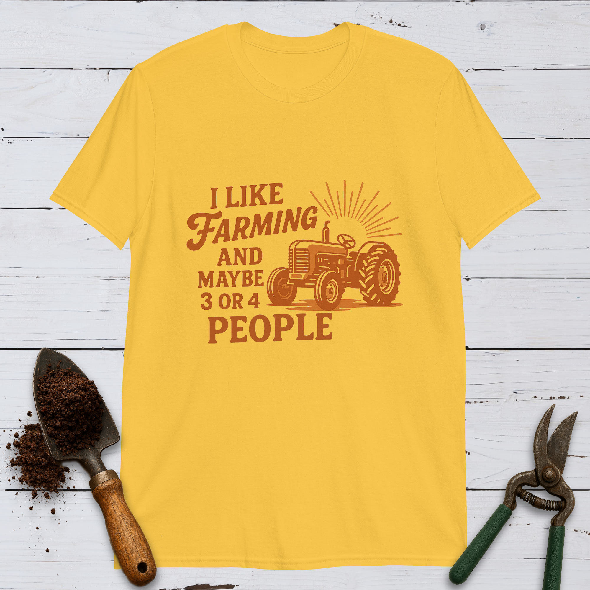 I Like Farming Tractor Sunburst Softstyle Tee