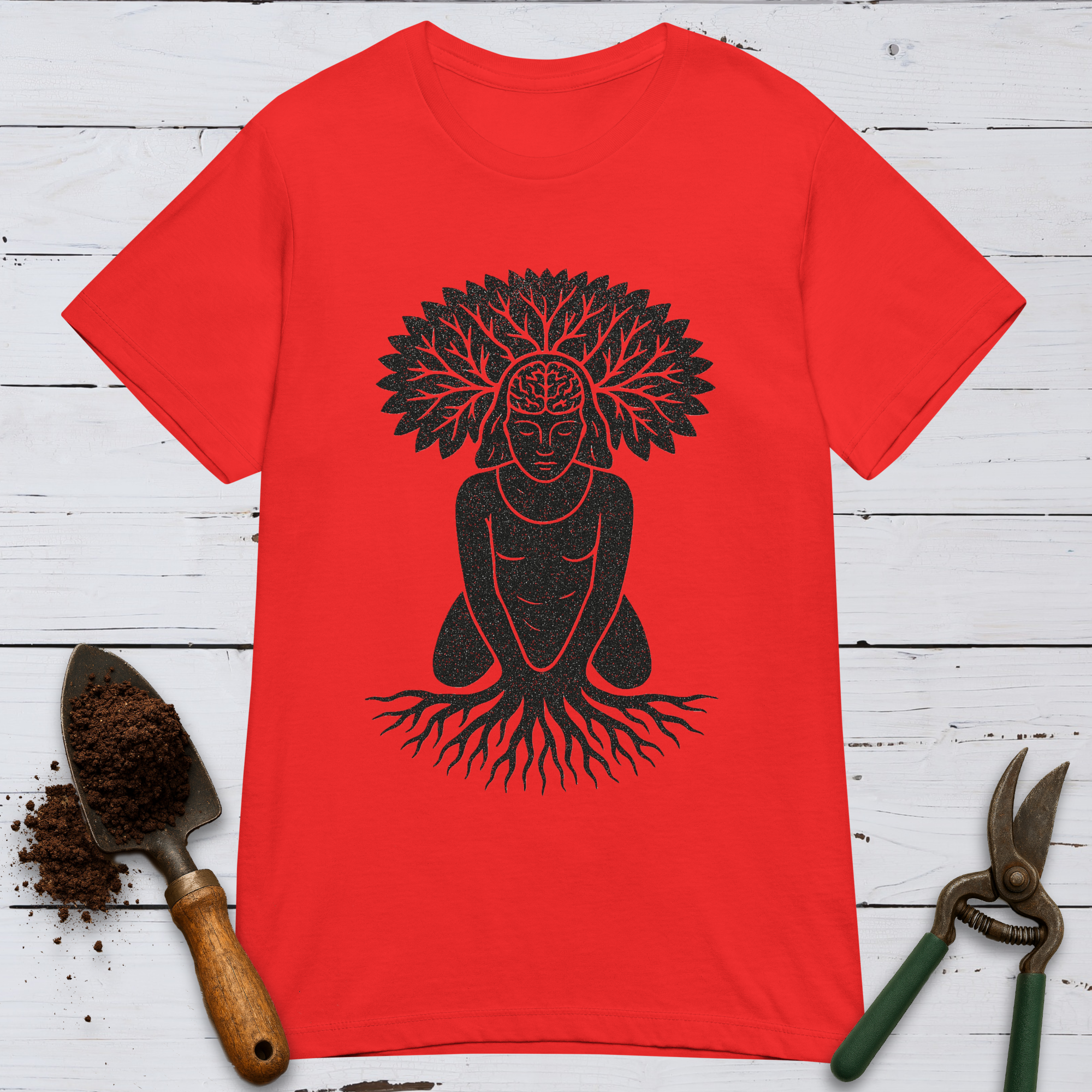 Rooted Hands Women's Dark Basic Print Tee